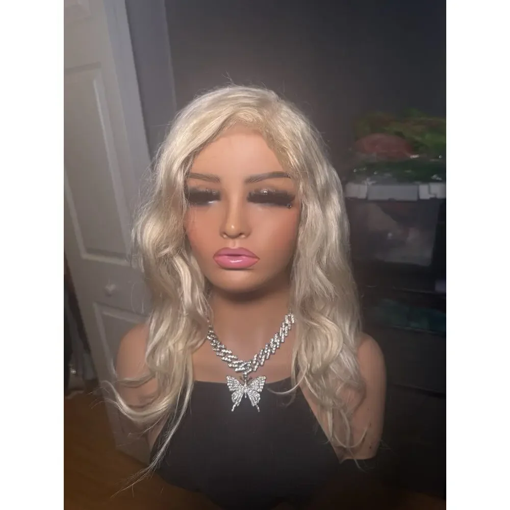 Human Hair Blonde Lace Front Wig – Wavy Blonde Wig